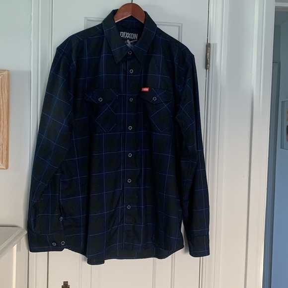 DIXXON Blue and Black Plaid Casual Button Down Shirt - Picture 2 of 10